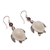 Garnet dangle earrings, 'Kurma Turtles' - Handmade Garnet and Bone Turtle Dangle Earrings from Bali (image 2d) thumbail