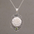 Peridot and bone pendant necklace, 'Dreamy Rose' - Rose Pendant Necklace Accented with Peridot (image 2) thumbail