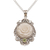 Peridot and bone pendant necklace, 'Dreamy Rose' - Rose Pendant Necklace Accented with Peridot (image 2a) thumbail