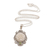 Peridot and bone pendant necklace, 'Dreamy Rose' - Rose Pendant Necklace Accented with Peridot (image 2c) thumbail