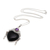 Amethyst and cultured pearl pendant necklace, 'Love Like Midnight' - Amethyst Cultured Pearl Silver Black Bone Heart Necklace (image 2d) thumbail