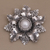 Cultured pearl brooch pin, 'Moonside Flower' - Artisan Crafted Floral Cultured Pearl Brooch from Bali (image 2) thumbail