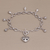 Sterling silver charm bracelet, 'The Garden in my Heart' - Romantic Sterling Silver Link Bracelet with Heart Charm thumbail