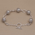 Sterling silver link bracelet, 'Garden Orbs' - Floral Sterling Silver Link Bracelet from Bali (image 2b) thumbail