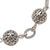 Sterling silver link bracelet, 'Garden Orbs' - Floral Sterling Silver Link Bracelet from Bali (image 2d) thumbail
