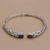 Garnet cuff bracelet, 'Looking for You' - Balinese Sterling Silver and Garnet Hinged Cuff Bracelet (image 2b) thumbail