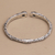 Garnet cuff bracelet, 'Looking for You' - Balinese Sterling Silver and Garnet Hinged Cuff Bracelet (image 2c) thumbail