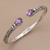 Amethyst cuff bracelet, 'Looking for You' - Sterling Silver Hinged Amethyst Cuff Bracelet from Bali (image 2) thumbail