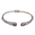 Amethyst cuff bracelet, 'Looking for You' - Sterling Silver Hinged Amethyst Cuff Bracelet from Bali thumbail