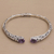 Amethyst cuff bracelet, 'Looking for You' - Sterling Silver Hinged Amethyst Cuff Bracelet from Bali (image 2b) thumbail