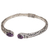 Amethyst cuff bracelet, 'Looking for You' - Sterling Silver Hinged Amethyst Cuff Bracelet from Bali (image 2e) thumbail