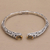 Citrine cuff bracelet, 'Looking for You' - Fair Trade Silver and Citrine Hinged Cuff Bracelet (image 2b) thumbail