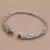 Citrine cuff bracelet, 'Looking for You' - Fair Trade Silver and Citrine Hinged Cuff Bracelet (image 2c) thumbail