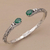 Quartz cuff bracelet, 'Looking for You' - Balinese Green Quartz Sterling Silver Hinged Cuff Bracelet (image 2) thumbail