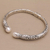 Cultured pearl cuff bracelet, 'Magical Encounter' - Cultured Pearl and Sterling Silver Cuff Bracelet (image 2b) thumbail