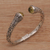 Prasiolite cuff bracelet, 'Our Two Souls' - Balinese Style Hinged 925 Silver Prasiolite Cuff Bracelet (image 2) thumbail