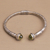 Prasiolite cuff bracelet, 'Talk to Me' - Sterling Silver and Prasiolite Hinged Balinese Cuff Bracelet (image 2b) thumbail