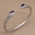 Amethyst cuff bracelet, 'Magical Attraction' - Modern Balinese Amethyst and 925 Silver Cuff Bracelet (image 2) thumbail
