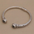 Prasiolite cuff bracelet, 'Magical Attraction' - Sterling Silver Hinged Prasiolite Cuff Bracelet from Bali (image 2b) thumbail