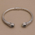 Prasiolite cuff bracelet, 'Magical Attraction' - Sterling Silver Hinged Prasiolite Cuff Bracelet from Bali (image 2c) thumbail