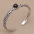 Smoky quartz cuff bracelet, 'Forest Nymph' - Artisan Crafted Fair Trade Silver Bracelet with Smoky Quartz (image 2) thumbail
