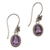 Amethyst dangle earrings, 'Everlasting Blooms' - Handmade Bali Amethyst and Sterling Silver Dangle Earrings (image 2a) thumbail