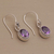 Amethyst dangle earrings, 'Everlasting Blooms' - Handmade Bali Amethyst and Sterling Silver Dangle Earrings (image 2c) thumbail