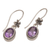 Amethyst dangle earrings, 'Everlasting Blooms' - Handmade Bali Amethyst and Sterling Silver Dangle Earrings (image 2d) thumbail