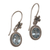Blue topaz dangle earrings, 'Plumeria Dreams' - Blue Topaz Dangle Earrings with Floral Motifs thumbail