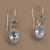 Blue topaz dangle earrings, 'Plumeria Dreams' - Blue Topaz Dangle Earrings with Floral Motifs (image 2b) thumbail