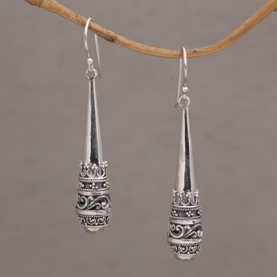 Pendientes colgantes de plata de ley - Pendientes colgantes de plata de ley 925 con ganchos para los oídos