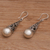Sterling silver dangle earrings, 'Rain Droplet' - Sterling Silver Engraved Balinese Earrings
