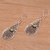Peridot dangle earrings, 'Jawan Crest' - Peridot and Sterling Silver Balinese Style Earrings
