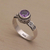 Amethyst single stone ring, 'Shadow Of The Crown' - Amethyst Single Stone Ring in Sterling Silver thumbail