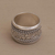 Sterling silver spinner ring, 'Floral Focus' - Wide Sterling Silver Spinner Ring with Floral Motifs (image 2b) thumbail