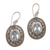 Blue topaz dangle earrings, 'Plumeria Shield' - Four Carat Blue Topaz Floral Sterling Silver Earrings (image 2a) thumbail