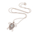 Blue topaz pendant necklace, 'Tulamben Turtle' - Handcrafted Sterling Silver Turtle Necklace with Blue Topaz thumbail