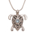 Blue topaz pendant necklace, 'Tulamben Turtle' - Handcrafted Sterling Silver Turtle Necklace with Blue Topaz (image 2c) thumbail