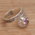 Amethyst wrap ring, 'Coiled Serpent' - Women's Amethyst and Sterling Silver Wrap Ring