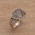 Sterling silver cocktail ring, 'Petal Crown' - Sterling Silver Cocktail Ring with Stylized Floral Designs