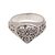 Sterling silver cocktail ring, 'Petal Crown' - Sterling Silver Cocktail Ring with Stylized Floral Designs