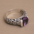 Amethyst single-stone ring, 'Vine Embrace' - Two Carat Amethyst and Sterling Silver Ring (image 2) thumbail