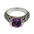 Amethyst single-stone ring, 'Vine Embrace' - Two Carat Amethyst and Sterling Silver Ring (image 2d) thumbail