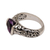 Amethyst single-stone ring, 'Vine Embrace' - Two Carat Amethyst and Sterling Silver Ring (image 2e) thumbail