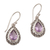 Amethyst dangle earrings, 'Jepun Lilac' - Frangipani Flower Dangle Earrings with Amethyst Gems (image 2a) thumbail