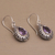 Amethyst dangle earrings, 'Jepun Lilac' - Frangipani Flower Dangle Earrings with Amethyst Gems (image 2c) thumbail