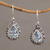 Blue topaz dangle earrings, 'Jepun Blue' - Frangipani Flower Dangle Earrings with Blue Topaz Gems (image 2) thumbail
