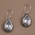 Blue topaz dangle earrings, 'Jepun Blue' - Frangipani Flower Dangle Earrings with Blue Topaz Gems (image 2c) thumbail