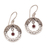 Garnet dangle earrings, 'Uluwatu Moon' - Ornate Balinese Earrings in Sterling Silver and Garnet thumbail