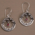 Garnet dangle earrings, 'Uluwatu Moon' - Ornate Balinese Earrings in Sterling Silver and Garnet (image 2c) thumbail